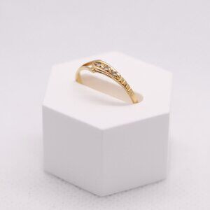 19k Vintage Dainty Solid Yellow Gold Ring Portuguese Solid Gold Size 6.5